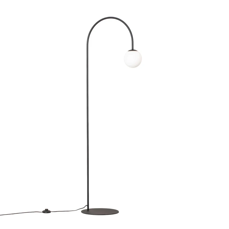 B-Ware Stehleuchte Lampe Nova Glas Metall schwarz weiß Wohnzimmer 155cm E14 LED Leuchte