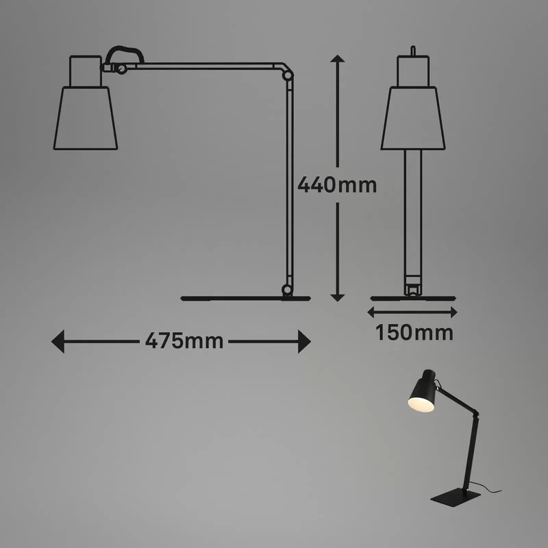 B-Ware Briloner Schreibtischleuchte 7467015 Tischlampe Tischleuchte Leuchte in Schwarz