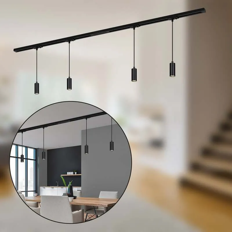 B-Ware Briloner Schienensystem RAIL Stromschiene LED Pendelleuchte schwarz Länge 1,5m