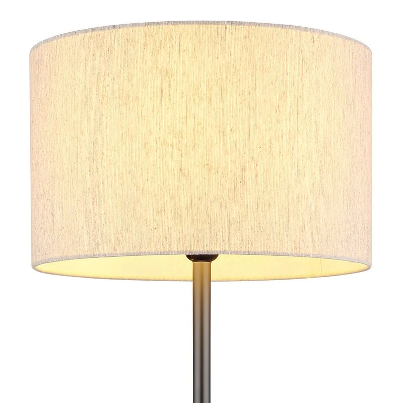 B-Ware Globo Stehleuchte Standlampe Thea Leuchte creme/schwarz Leinen Metall H160cm