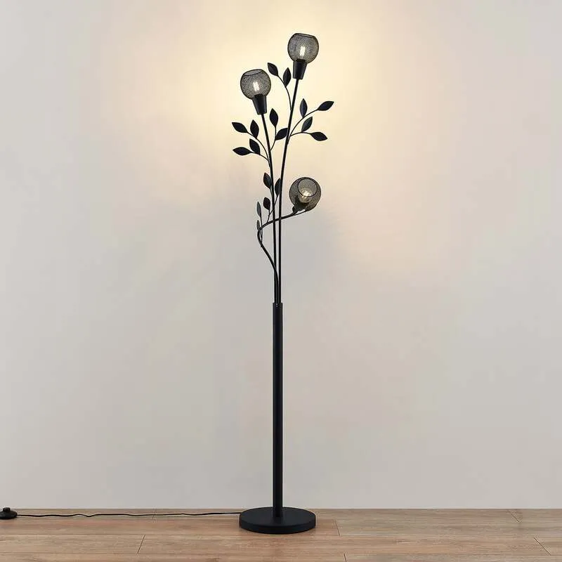 B-Ware Lindby Stehlampe Florentiner Leuchte Kanye LED 3-flg schwarz 160cm Lampe