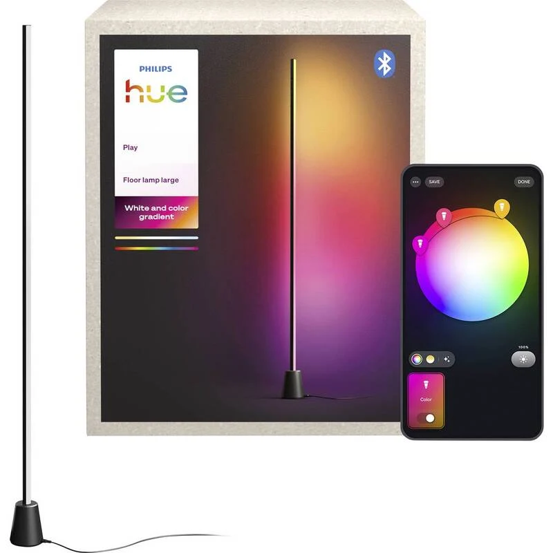 B-Ware Philips Hue Stehlampe RGBW LED Lampe dimmbar App steuerbar Schwarz 135cm Leuchte