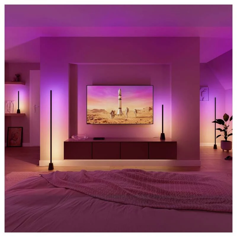 B-Ware Philips Hue Stehlampe RGBW LED Lampe dimmbar App steuerbar Schwarz 135cm Leuchte
