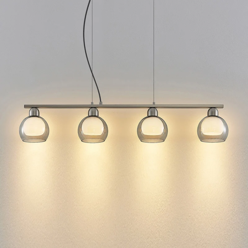 B-Ware Lucande Kaiya Hängeleuchte Leuchte Lampe Hängelampe Glas vierflammig