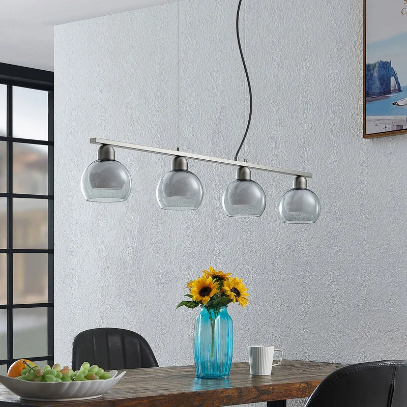 B-Ware Lucande Kaiya Hängeleuchte Leuchte Lampe Hängelampe Glas vierflammig