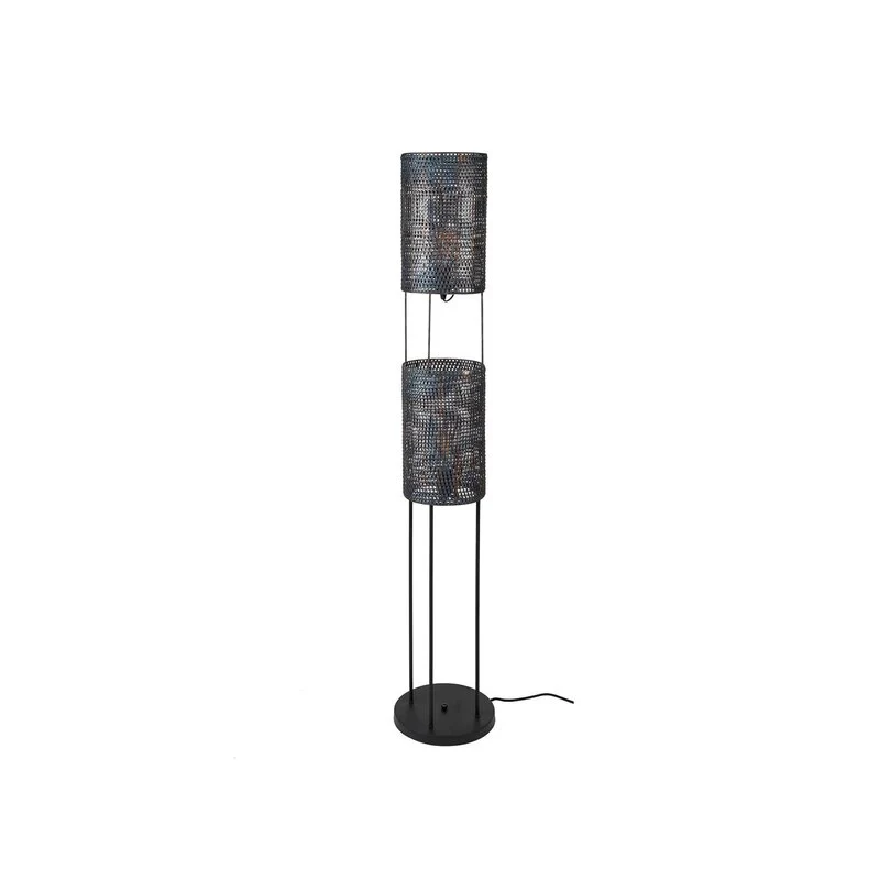 B-Ware Stehleuchte Stehlampe Luzien Schwarz Metall Lampe Leuchte Schalter 2-flg 150 cm