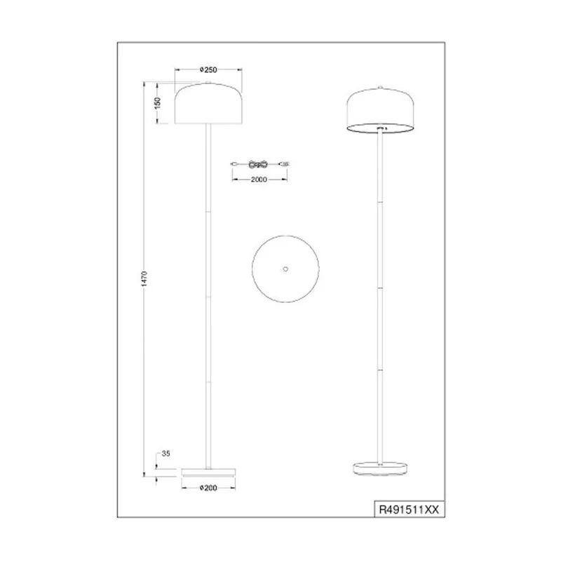 B-Ware Reality Stehleuchte LED-Akku-Standlampe braun Metall dimmbar coffee Höhe 147 cm