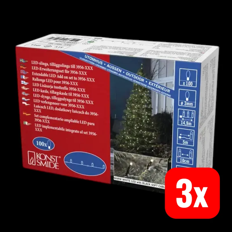 3x B-Ware Konstsmide LED Lichterketten-System-Erweiterung Lichterkette 31V 3 STÜCK