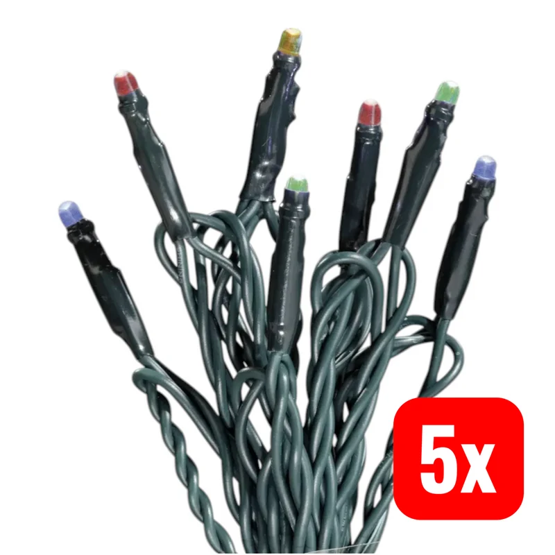 5x B-Ware Hellum Lichterkette Lichtergirlande LED Batterie Innen warmweiß grün 5 STÜCK