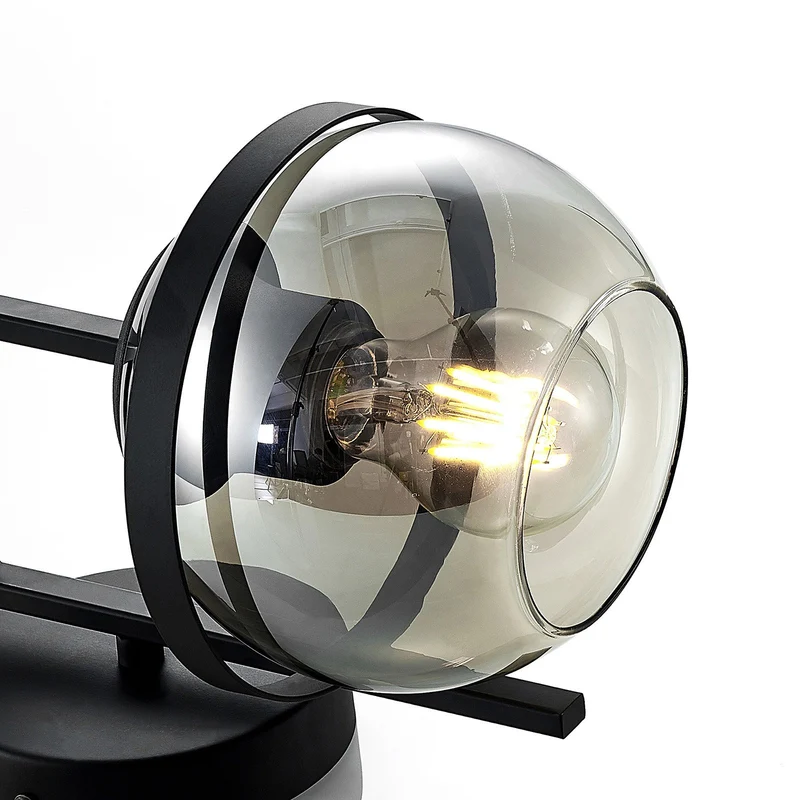 B-Ware Lindby Marinka Wandleuchte Wandlampe Flurleuchte Lampe Leuchte E27 Rauchglas