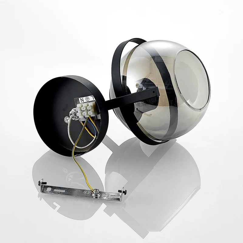 B-Ware Lindby Marinka Wandleuchte Wandlampe Flurleuchte Lampe Leuchte E27 Rauchglas
