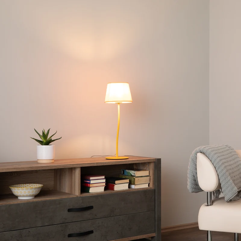 B-Ware TK Lighting Tischlampe Nicola LED Leuchte Tischleuchte gelb 37cm Höhe 20cm Licht