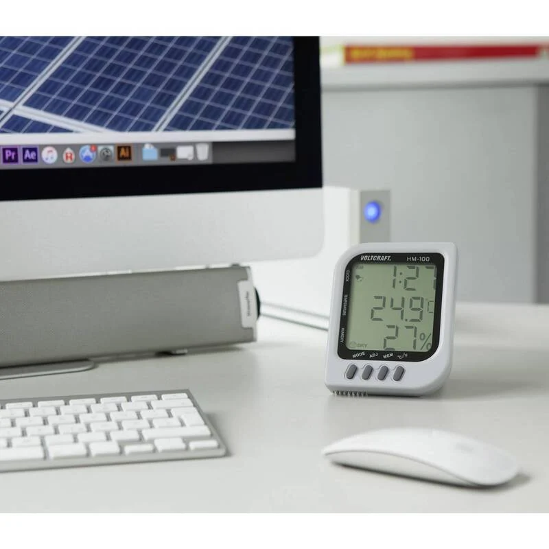 B-Ware Voltcraft Luftfeuchtemessgerät Hygrometer HM-100 20-90% rF präzise Messung weiß