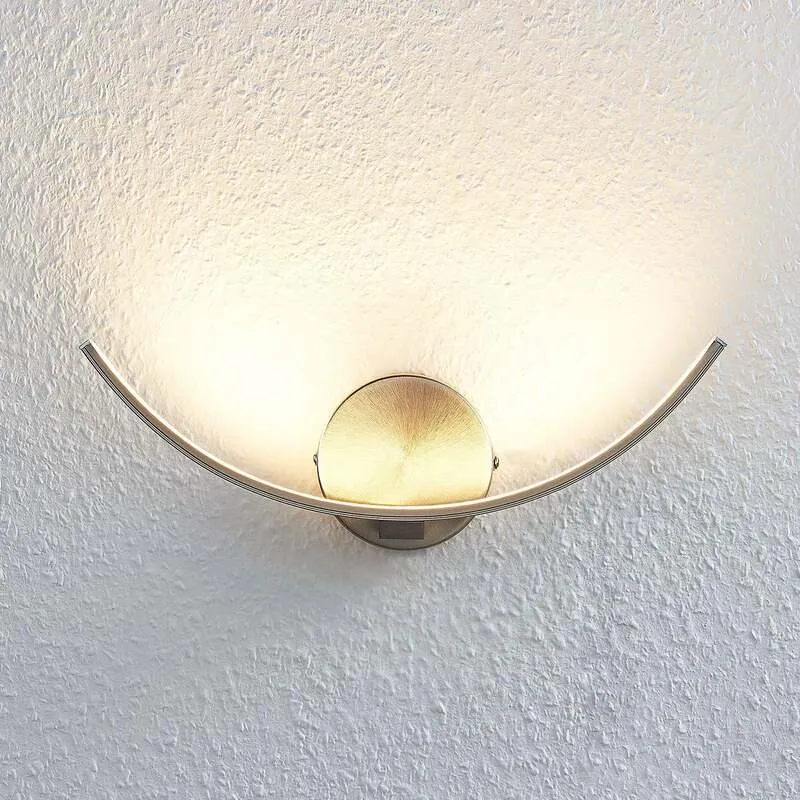B-Ware Lindby Wandleuchte Wandlampe LED Leuchte Iven nickel warmweiß Beleuchtung 34 cm