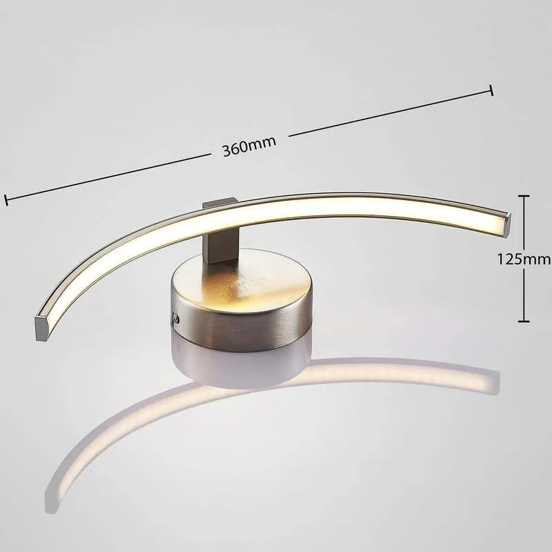 B-Ware Lindby Wandleuchte Wandlampe LED Leuchte Iven nickel warmweiß Beleuchtung 34 cm