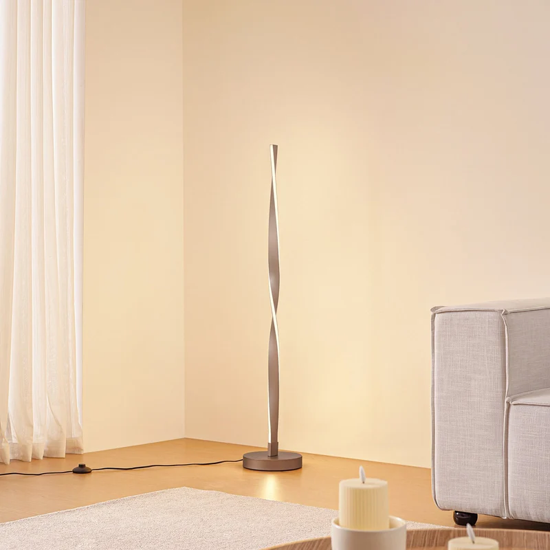 B-Ware Lindby Stehleuchte Stehlampe LED Jaren schwarz braun CCT Beleuchtung 114 cm227