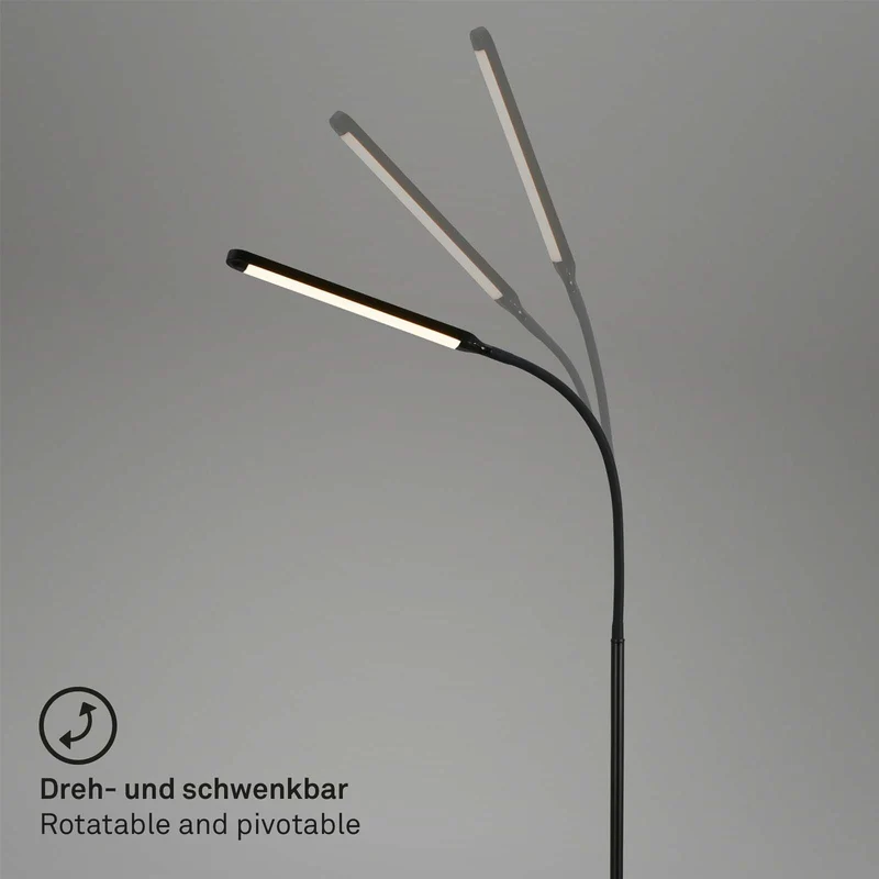 B-Ware Briloner Stehleuchte Standleuchte LED Touchdim Pivaz schwarz Wohnzimmer Homeoffi