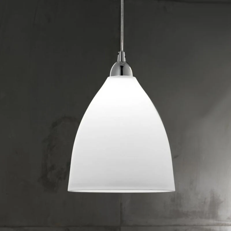 B-Ware Fabas Luce Glas-Hängeleuchte Hängeleuchte Lampe Leuchte PROVENZA 27cm weiß 75W E
