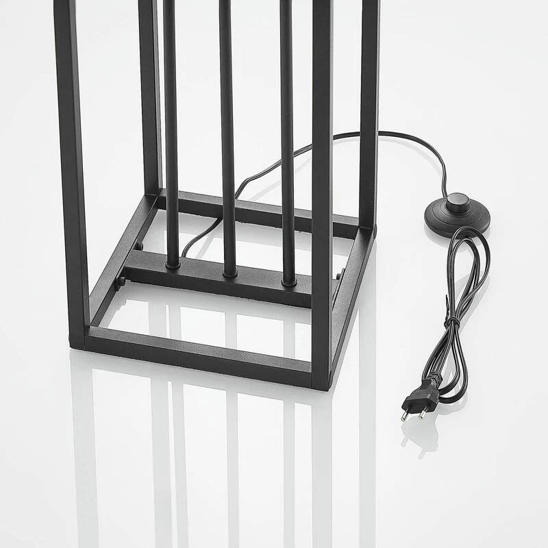 B-Ware Lindby Tiliane Käfig-Stehlampe Stehleuchte Wohnzimmerlampe 3-flammig E27 schwarz