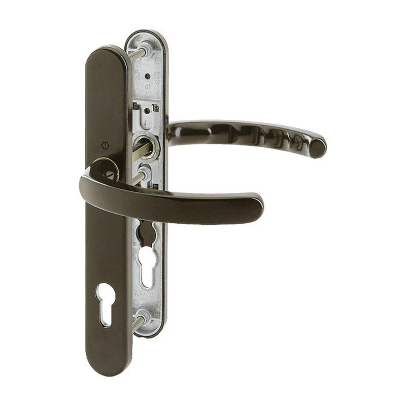 B-Ware Hoppe Profiltür-Drückergarnitur Luxembourg oval dunkelbraun 8/92 PZ 72-77 mm