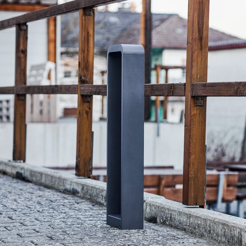 B-Ware Lindby Wegeleuchte Außenleuchte LED Wegelampe dunkelgrau Aluminium Emima 80 cm