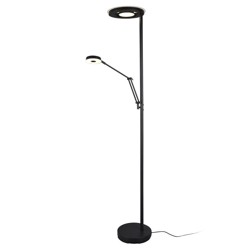 B-Ware Trio Lighting Deckenfluter Stehlampe LED Leselicht Barrie schwarz matt Metall
