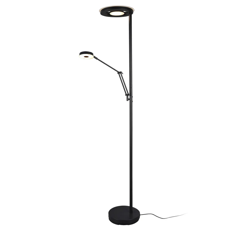 B-Ware Trio Lighting Deckenfluter Stehlampe LED Leselicht Barrie schwarz matt Metall