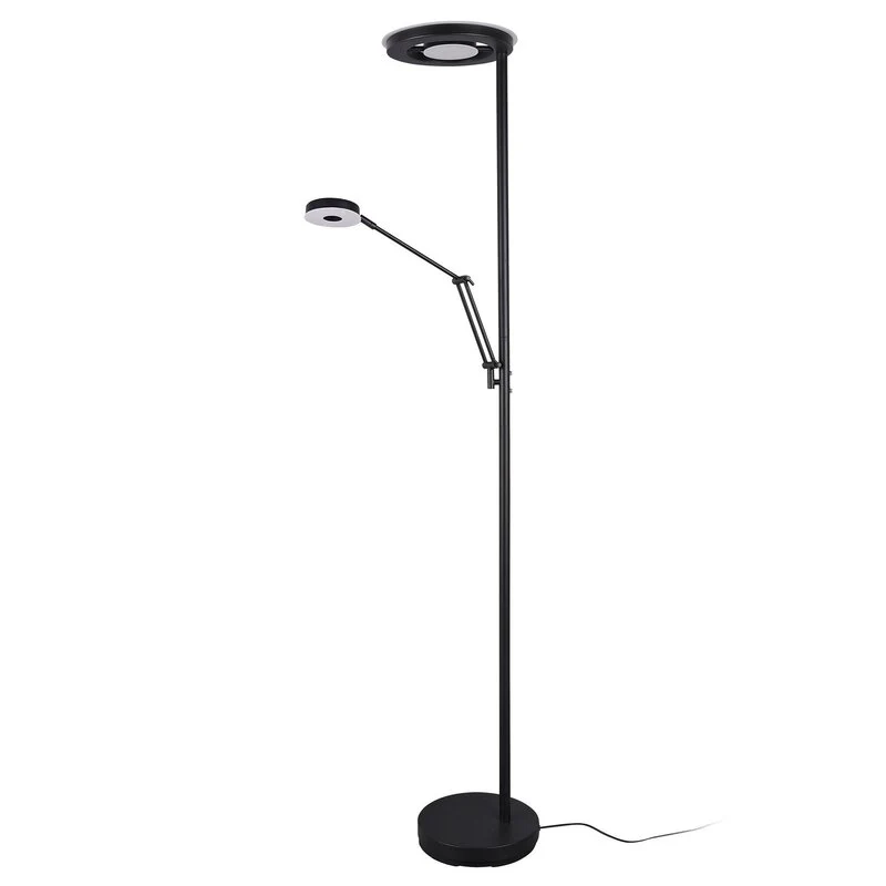 B-Ware Trio Lighting Deckenfluter Stehlampe LED Leselicht Barrie schwarz matt Metall