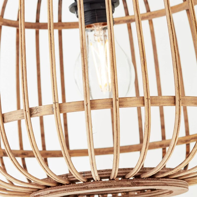 B-Ware mokebo Stehlampe im Boho Style mit Rattan 'Die Natürliche', Bogenlampe in braun,