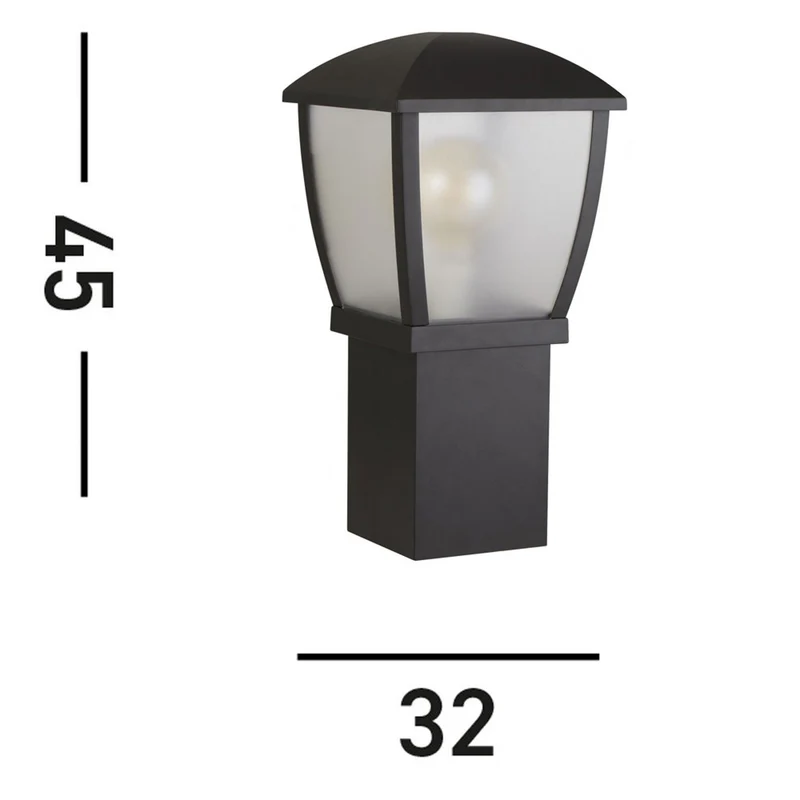 B-Ware Sockelleuchte Seattle Sockellampe Außenleuchte IP44 schwarz Höhe 45 cm Metall