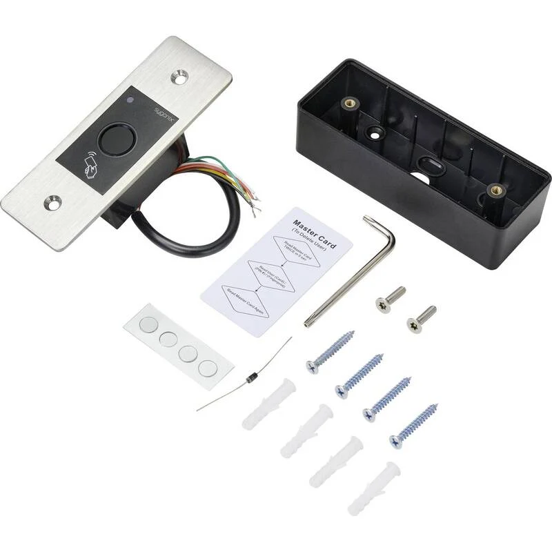 B-Ware Sygonix Fingerprint RFID Zugangssystem Unterputz IP66 wetterfest schwarz 12V
