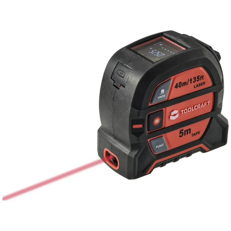 B-Ware TOOLCRAFT 2 in 1 Laser-Entfernungsmesser maximal 40 m Maßband Entfernungsmesser
