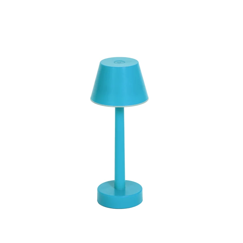9x B-Ware Lindby LED-Akkuleuchte Gaja dimmbar Tischlampe RGBW blau IP44 24cm Kunststoff