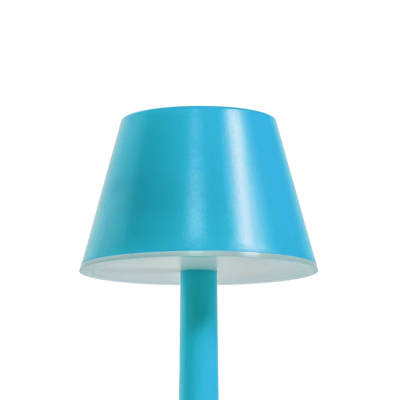 9x B-Ware Lindby LED-Akkuleuchte Gaja dimmbar Tischlampe RGBW blau IP44 24cm Kunststoff