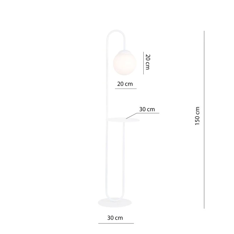 B-Ware Stehleuchte Bari weiß Metall Glas Stehlampe Lampe Leuchte Spot Licht Leselampe