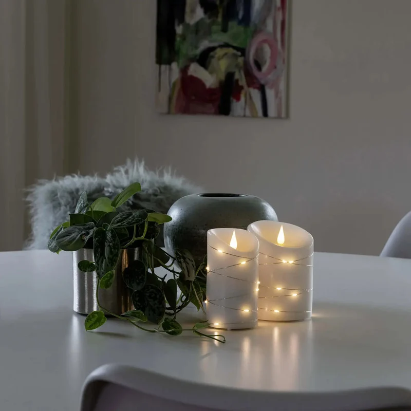 B-Ware Konstsmide Christmas LED Wax Candle White Light Colour Warm White 13.5 Cm