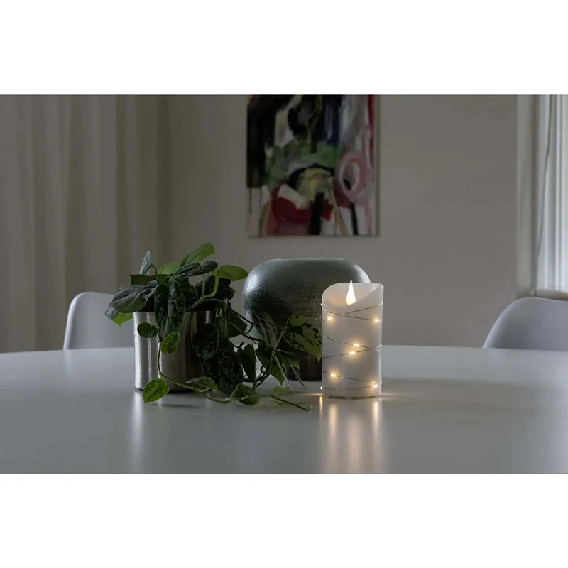 B-Ware Konstsmide Christmas LED Wax Candle White Light Colour Warm White 13.5 Cm
