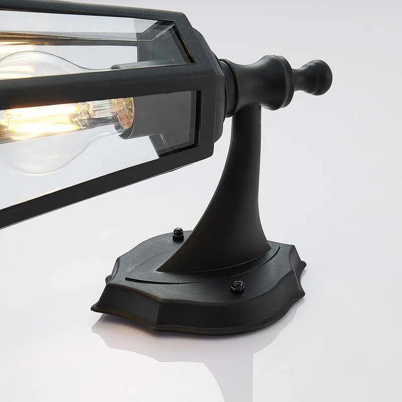 2x B-Ware Lindby Außenwandleuchte Nane in Laternenform Wandleuchte Wandleuchte schwarz