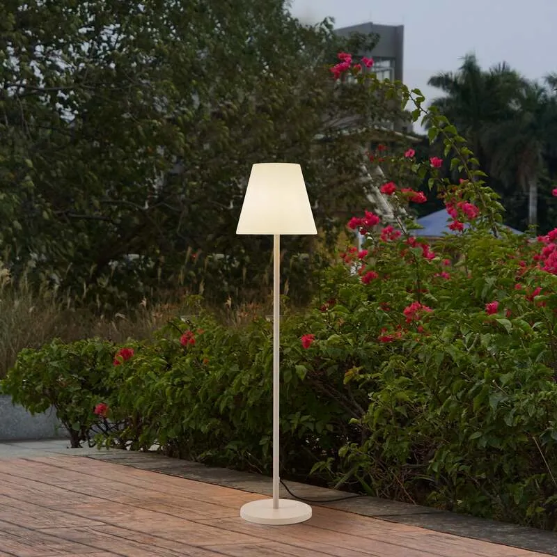 B-Ware Lucande Terrassenleuchte Jaimy LED Gartenlampe Außenleuchte beige 152,5cm