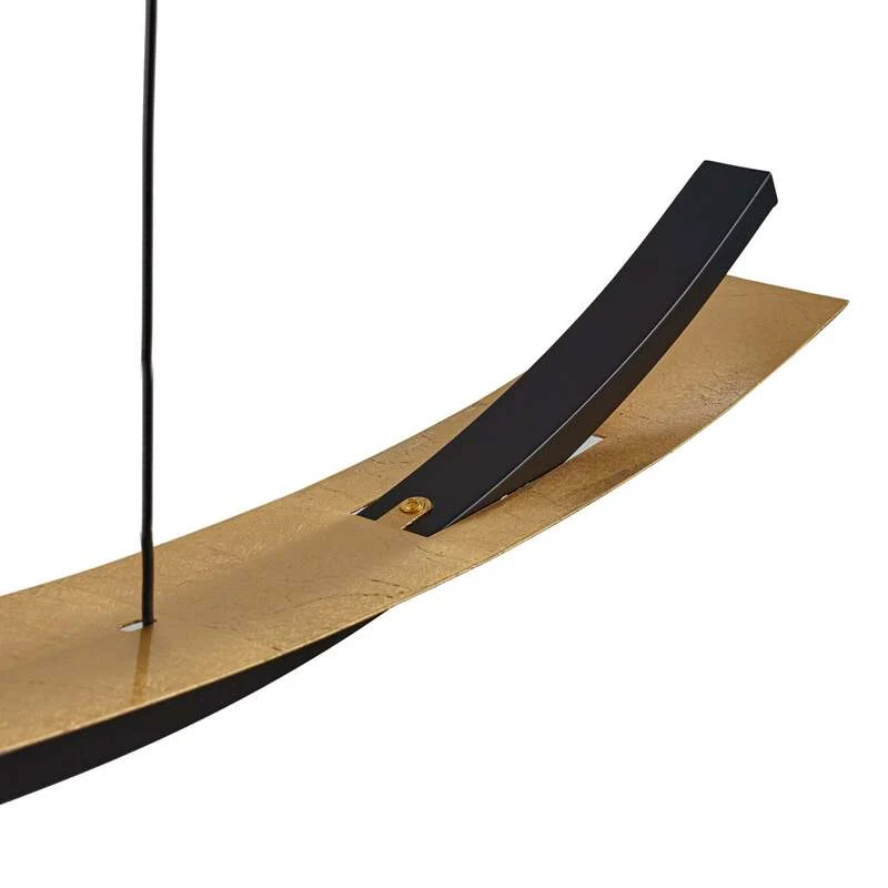 B-Ware Lucande LED-Hängeleuchte Alevia schwarz/gold dimmbar 100cm Eisen/Metall
