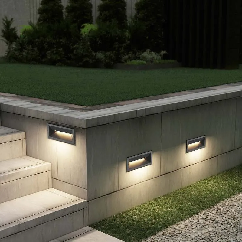 B-Ware Lucande LED-Wandeinbauleuchte Jaano anthrazit 11W IP65 für Außenbeleuchtung