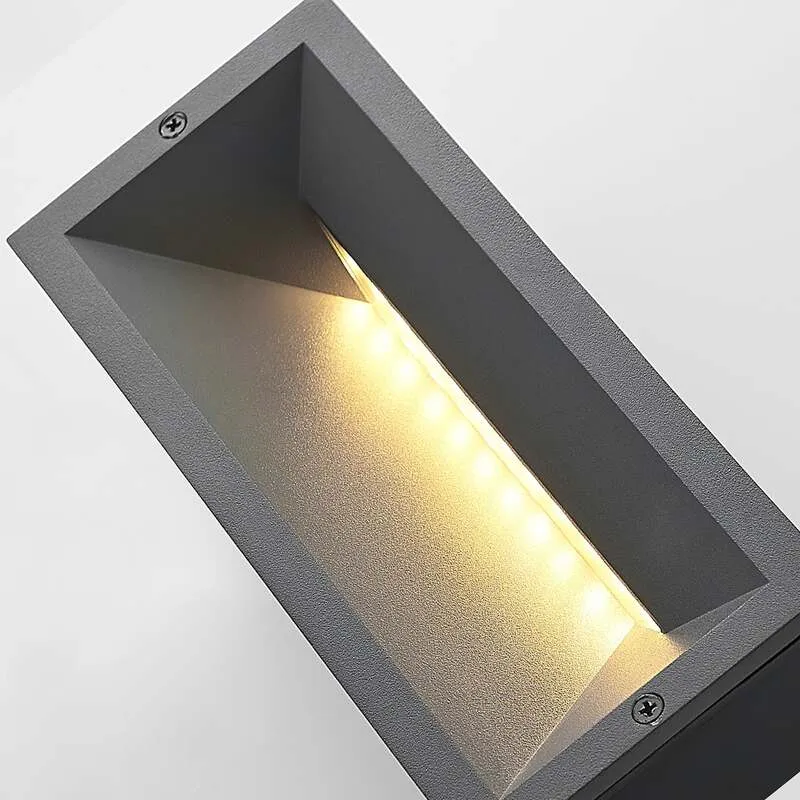 B-Ware Lucande LED-Wandeinbauleuchte Jaano anthrazit 11W IP65 für Außenbeleuchtung