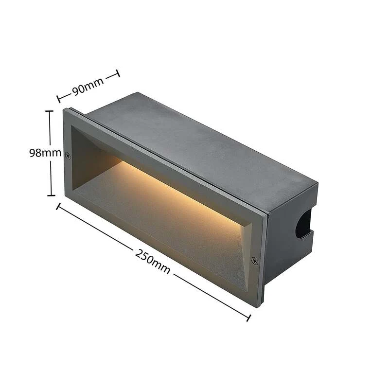 B-Ware Lucande LED-Wandeinbauleuchte Jaano anthrazit 11W IP65 für Außenbeleuchtung
