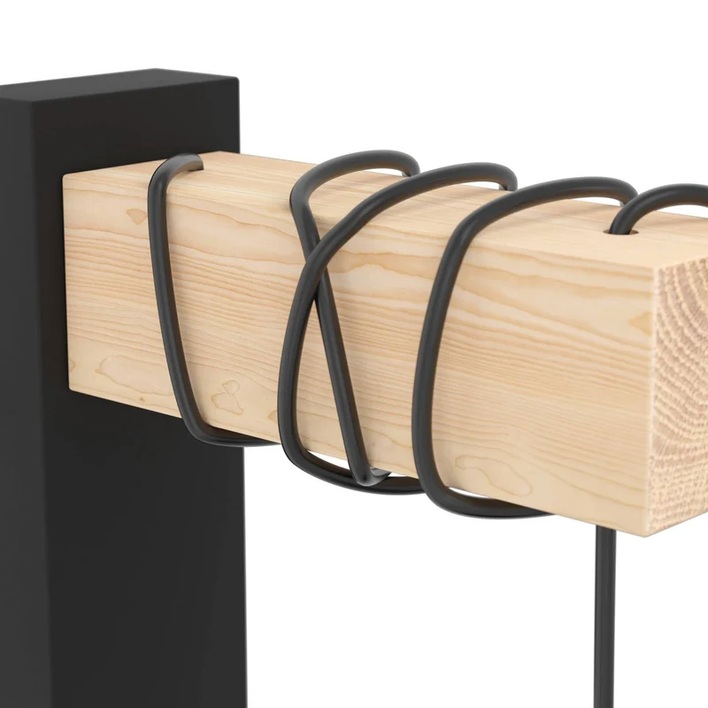 B-Ware Eglo Wandleuchte Townshend Breite 14 cm schwarz eiche Wandlampe Lampe Leuchte