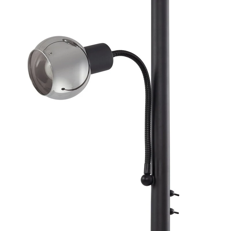 B-Ware Lindby Stehleuchte Nehemia schwarz Glas Leselicht 185 cm Stehlampe Lampe Leuchte