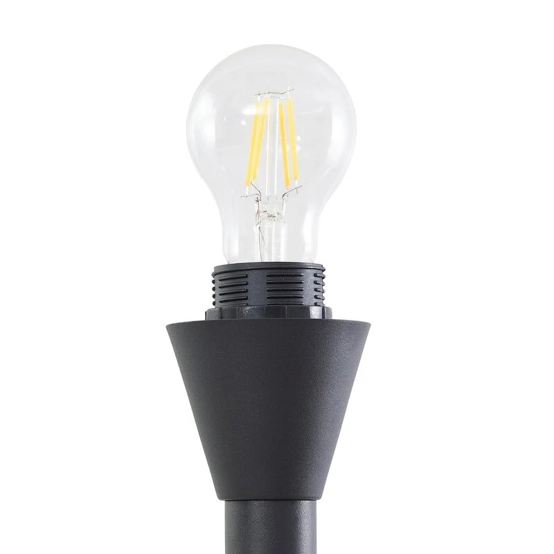 B-Ware Lindby Stehleuchte Nehemia schwarz Glas Leselicht 185 cm Stehlampe Lampe Leuchte