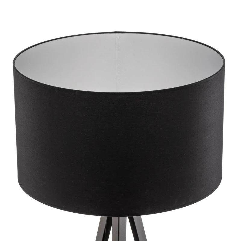 B-Ware Euluna Stehleuchte Tago Dreibein Lampe schwarz silber Wohnzimmer SIEHE TEXT/FOTO