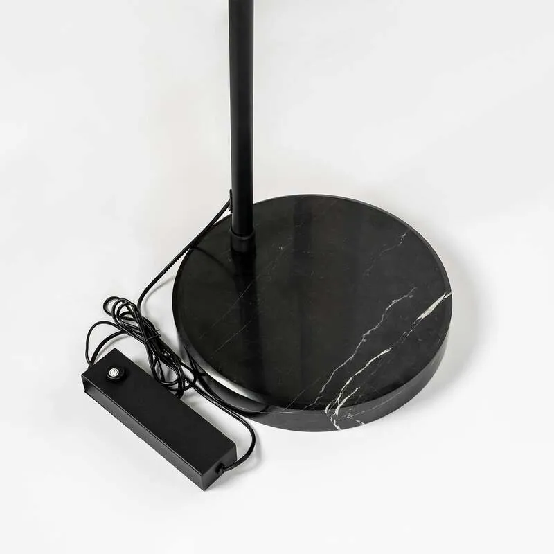B-Ware Lucande Stehlampe Bogenlampe LED Virvera schwarz Metall Wohnzimmerlampe907