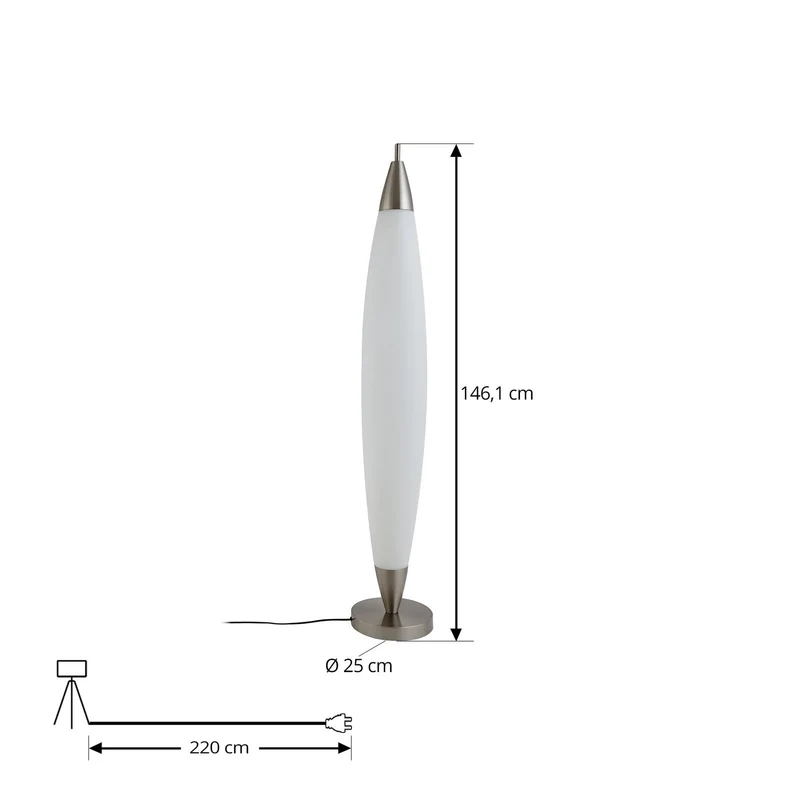 B-Ware Lucande Stehleuchte Standlampe LED Tarell weiß nickel dimmbar Wohnzimmerlampe
