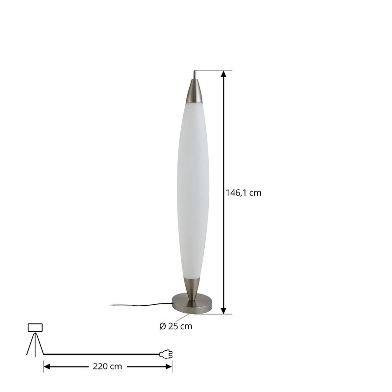 B-Ware Lucande Stehleuchte Standlampe LED Tarell weiß nickel dimmbar Wohnzimmerlampe